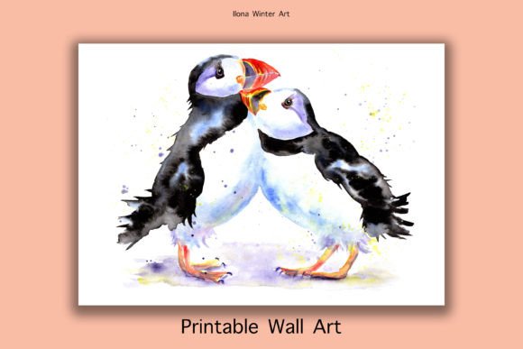 Download Watercolor Puffins Printable Wall Art - Printable wall art Collection