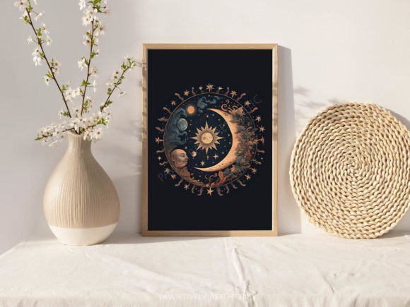 Download Celestial Eerie Moon Printable Wall Art - Printable wall art Collection