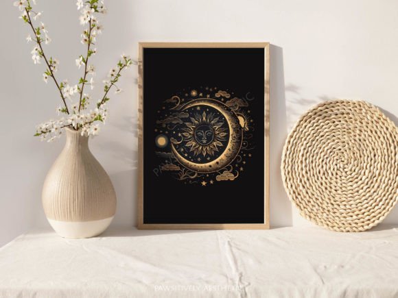 Download Celestial Moon &amp; Sun Printable Wall Art - Printable wall art Collection
