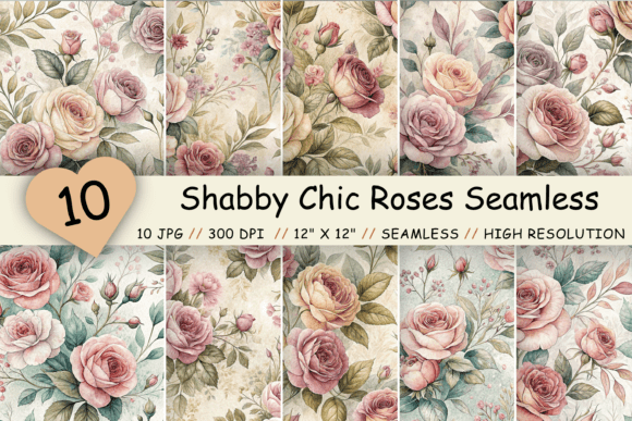 Download Shabby Chic Roses Seamless Pattern - Premium Resources